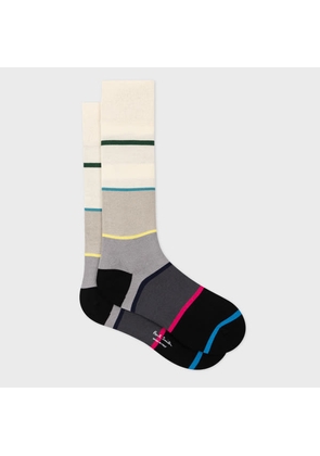 Paul Smith Grey Cotton-Blend Stripe Socks