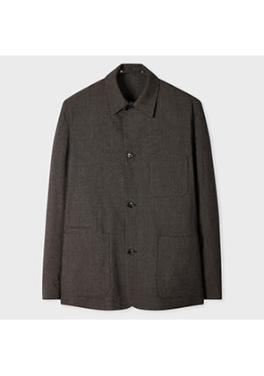 Paul Smith Brown Check Two-Ply Merino Work Jacket Grey