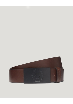 Belstaff Phoenix Buckle Belt Unisex's Calf Leather Ebony Size L