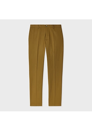 Paul Smith Khaki Fine Cotton Twill Trousers Brown