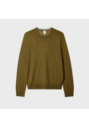 Paul Smith Khaki Green Merino Wool Sweater Brown