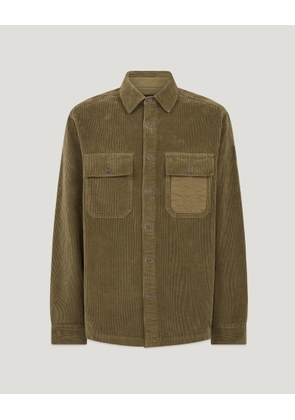 Belstaff Fallgate Shirt Men's Cotton Corduroy True Olive Size 3XL