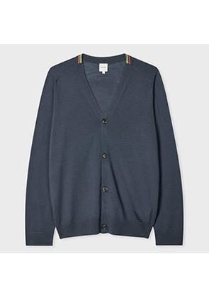Paul Smith Grey Washable Wool 'Signature Stripe' Cardigan