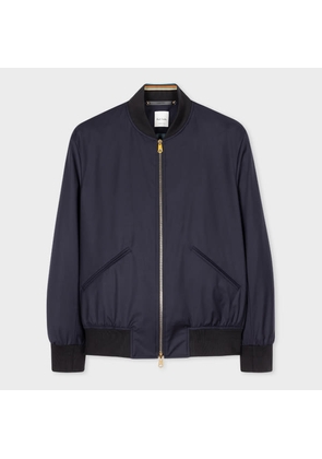 Paul Smith Dark Navy 'Storm System' Wool Bomber Jacket Blue