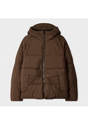 PS Paul Smith Brown Recycled Polyester Hooded Puffer Jacket