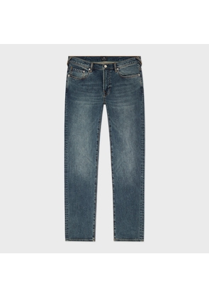 PS Paul Smith Tapered-Fit 'Crosshatch Stretch' Blue-Rinse Jeans