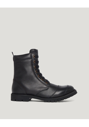 Belstaff Resolve Motorcycle Boots Men's Tumbled Leather Black Size UK 7