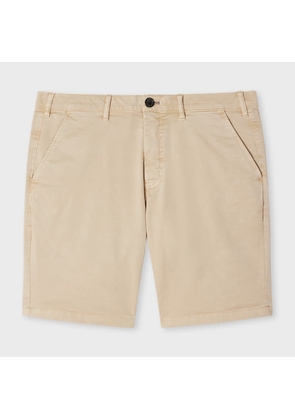 PS Paul Smith Sand Cotton-Twill 'Broad Stripe Zebra' Shorts Brown