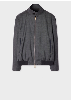 Paul Smith Grey 'Storm System' Super-Fine Merino Button Collar Bomber Jacket