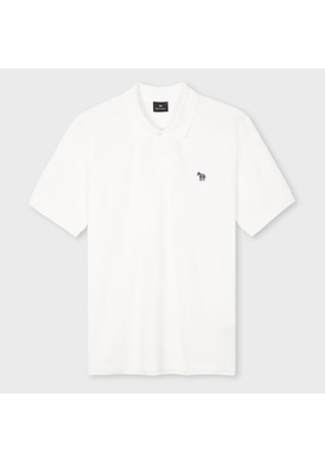 PS Paul Smith Ecru Organic Cotton Zebra Polo Shirt White