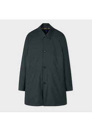 Paul Smith Dark Green Melange 'Storm System' Wool Mac With Detachable Gilet