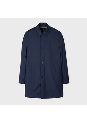 Paul Smith Blue Melange 'Storm System' Wool Mac With Detachable Gilet