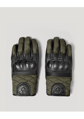 Belstaff Hampstead Motorcycle Glove Men's Calf Leather Black / Forest Green Size 2XL