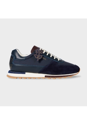 Paul Smith Navy Blue 'Velo' Mixed Retro Trainers