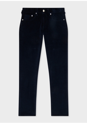PS Paul Smith Tapered-Fit Dark Navy Corduroy Trousers Blue