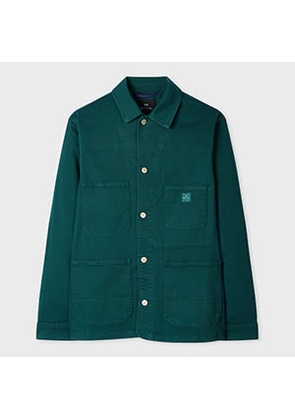 PS Paul Smith Teal Green Garment-Dyed Denim Work Jacket