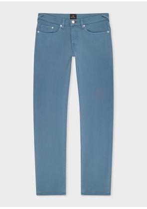 PS Paul Smith Tapered-Fit Mid Blue Garment-Dyed Organic Cotton-Stretch Jeans