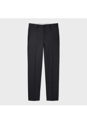 PS Paul Smith Navy Check Mid-Fit Wool Stretch Trousers Blue