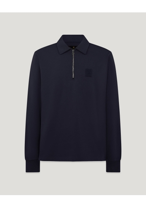 Belstaff Curator Collared Sweatshirt Men's Cotton Fleece Dark Ink Size 2XL