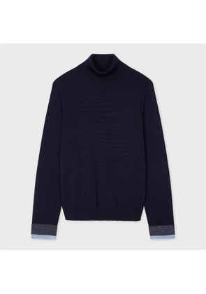 PS Paul Smith Women's Wool Navy Knitted Roll Neck Sweater Blue