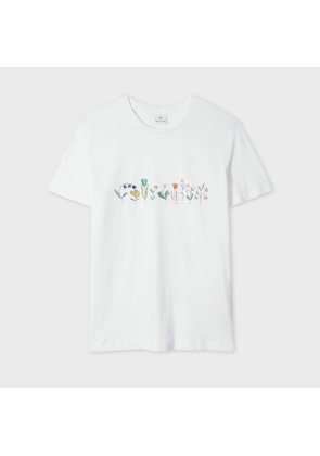 PS Paul Smith Women's White 'Bloom' Print T-Shirt