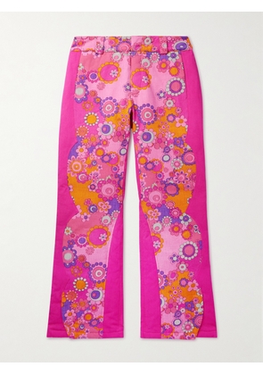 ERL - Straight-Leg Patchwork Cotton and TENCEL™ Lyocell-Blend Twill Down Trousers - Men - Pink - S