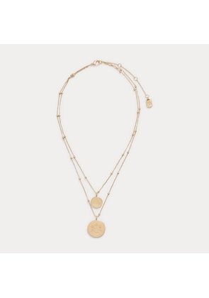 Gold-Tone Layered Logo Necklace