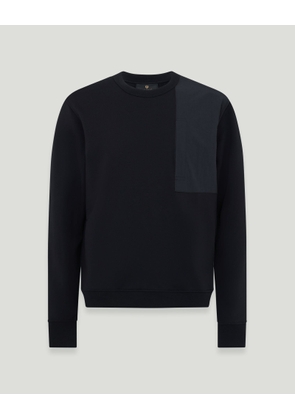 Belstaff Cover Crewneck Sweatshirt Men's Dry Cotton Fleece Black Size 3XL