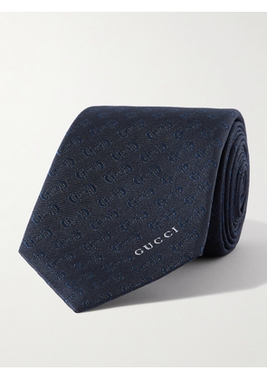 Gucci - 7cm Horsebit Silk-Jacquard Tie - Men - Blue