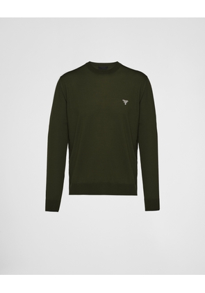 Superfine wool crew-neck sweater