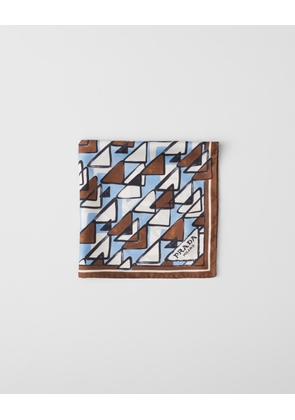 Printed silk twill scarf 55x55