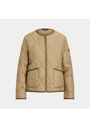 Twill-Trim Onion-Quilted Jacket