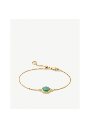 Womens Monica Vinader Siren Mini 18ct Yellow-Gold Vermeil and Onyx Bracelet