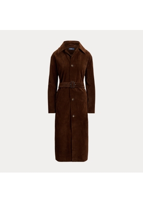 Suede Long Car Coat