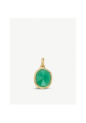 Womens Monica Vinader Siren Medium 18ct Gold-Plated Vermeil Silver and Green Onyx Pendant