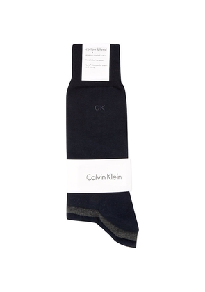 Mens Calvin Klein Pack Of Three Flat-Knit Socks