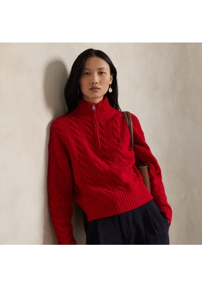 Cable Wool-Cashmere Half-Zip Jumper