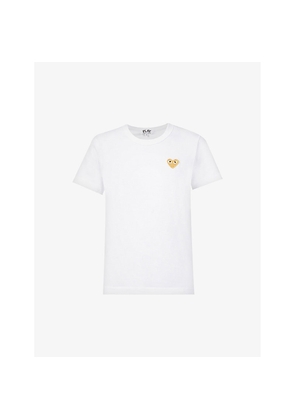 Womens Comme Des Garcons Play Heart-Embroidered Cotton T-Shirt