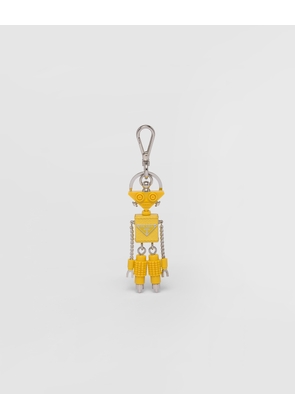 Robot Saffiano leather keychain charm