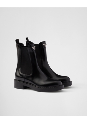 Chocolate brushed leather Chelsea boots