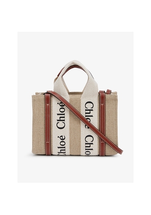 Womens Chloe Woody Mini Cotton-Canvas Tote Bag