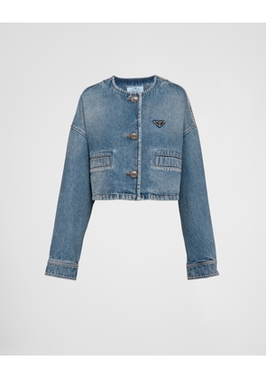 Denim blouson jacket