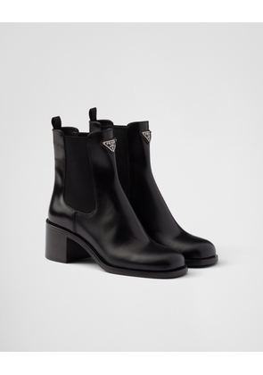 Brushed leather booties