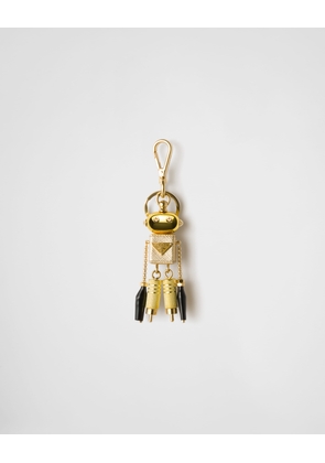 Robot Saffiano leather keychain charm