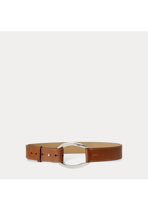 Stirrup-Buckle Wide Leather Belt