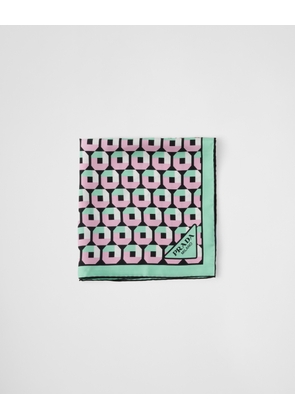 Printed silk twill scarf 55x55