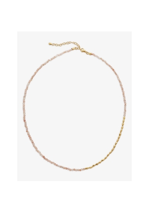Womens Monica Vinader Mini Nugget 18ct Yellow Gold-Plated Vermeil Sterling Silver and Sandstone Necklace