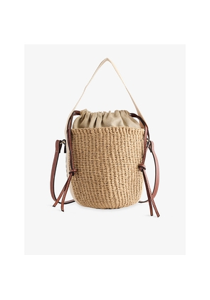 Womens Chloe Woody Small Raffia Basket Bag