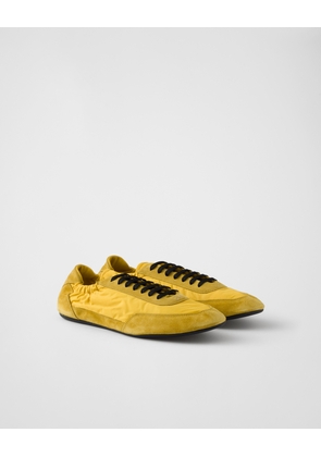 Collapse Re-Nylon and suede elasticized sneakers