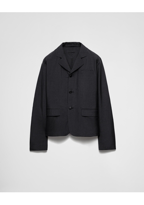 Single-breasted wool and silk jacket